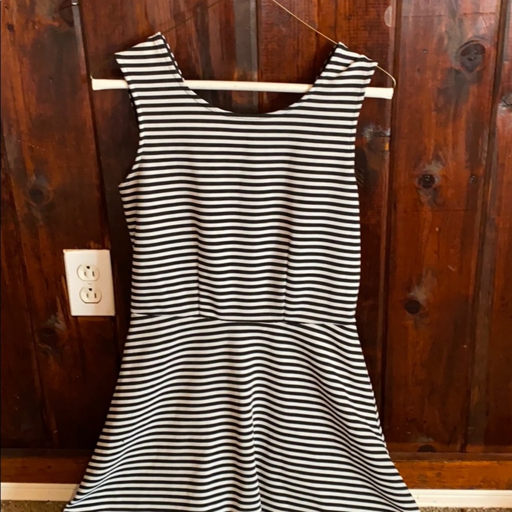 white & black dress